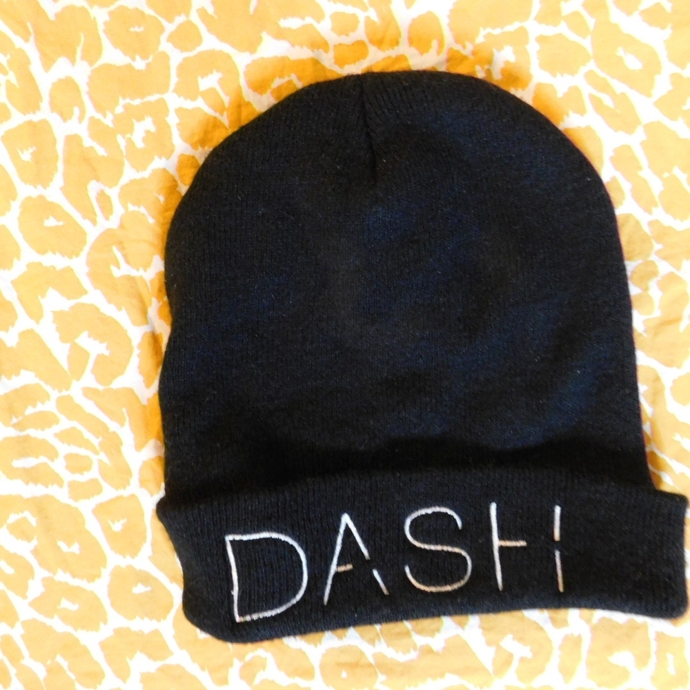 Kim Kardashian Black Beanie with White Embroidery
